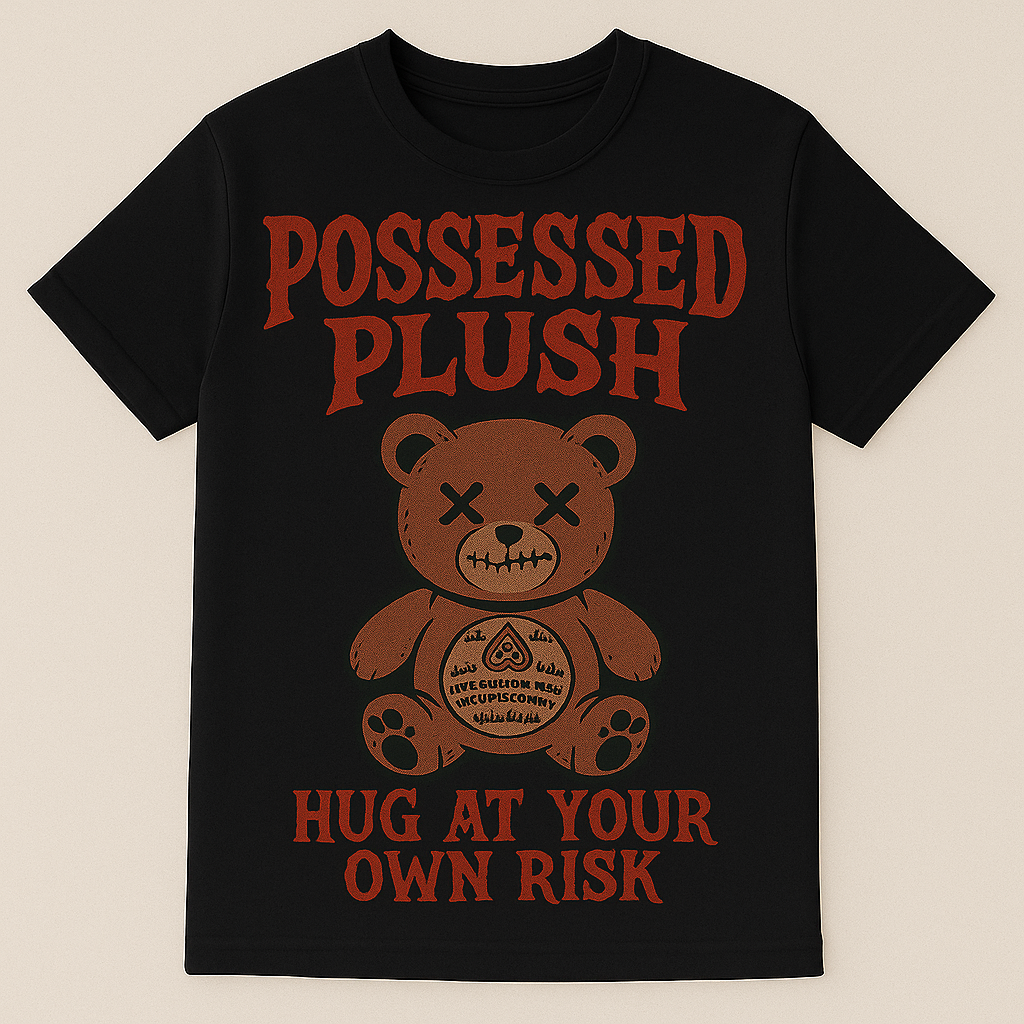 Creepy teddy bear horror t-shirt by Dare 2 Wear – black shirt design
