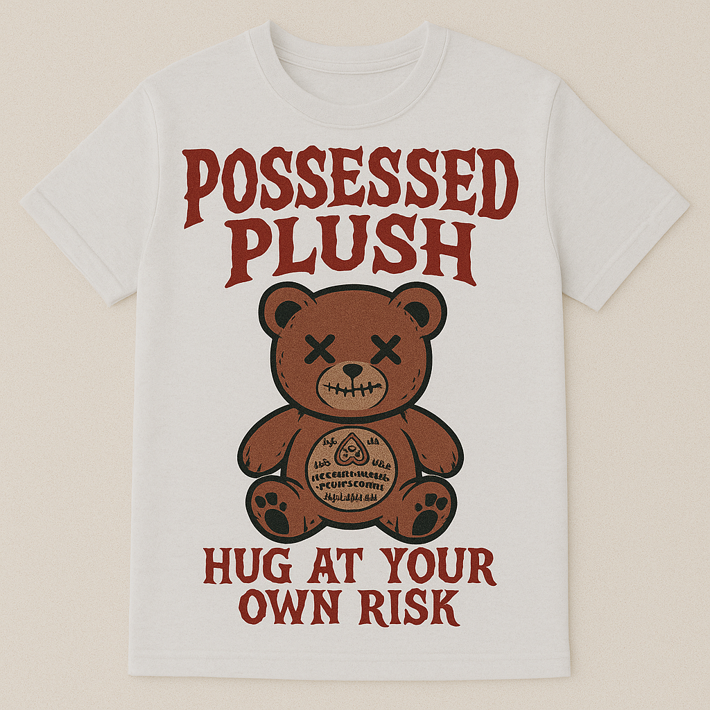 Creepy teddy bear horror t-shirt by Dare 2 Wear – black shirt design