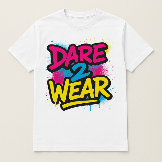 Model wearing Dare 2 Wear graffiti t-shirt – black Lebanese streetwear