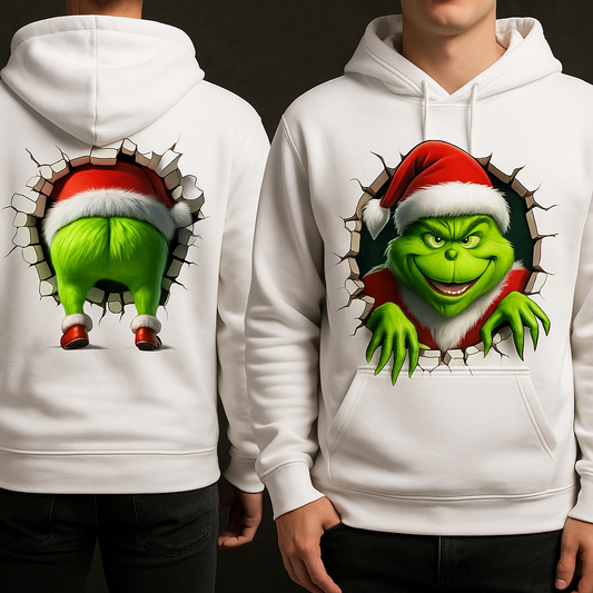 Naughty Grinch Crash Hoodie – Front & Back Print