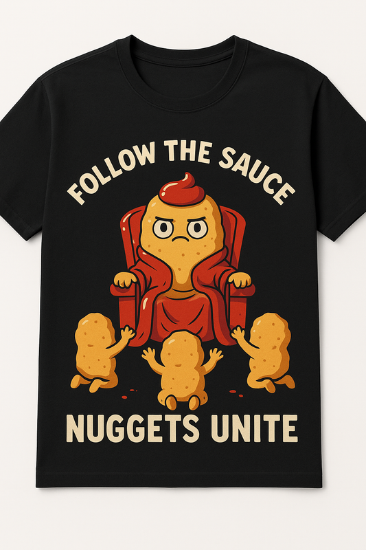 Chicken nugget graphic t-shirt with sauce design – Dare 2 Wear streetwear