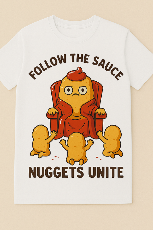 Chicken nugget graphic t-shirt with sauce design – Dare 2 Wear streetwear